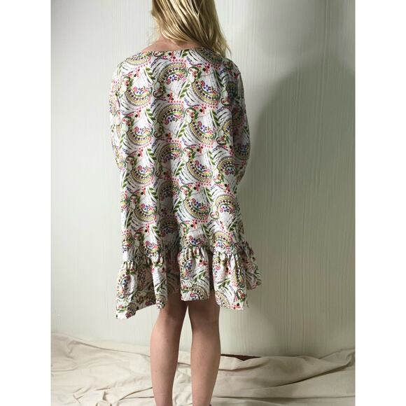 CYNTHIA ROWLEY Silk Floral Babydoll Mini Dress US 4 - Picture 9 of 16